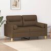 vidaXL 2-Sitzer-Sofa mit Kissen Braun 120 cm Stoff