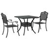 vidaXL Gartentisch Set 3 Stk. Schwarz Gussaluminium
