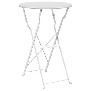 vidaXL Bistrotisch Wei&szlig; &Oslash; 50 x 71 cm Pulverbeschichteter Stahl