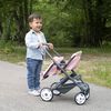Smoby Sports Spielzeug-Kinderwagen f&uuml;r Zwillingspuppen Maxi-Cosi Hellrosa