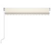 vidaXL Markise Manuell Einziehbar mit LED 300x250 cm Creme