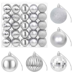 vidaXL Weihnachtskugelset 75 stk. Silber 6 cm Polystyrol