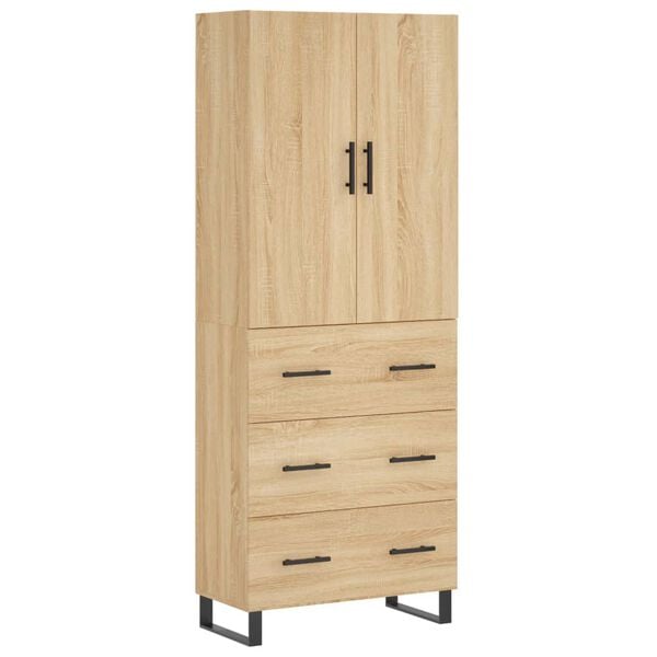 vidaXL Highboard Sonoma-Eiche 69,5x34x180 cm Holzwerkstoff
