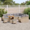 vidaXL Garten-Sofa-Set mit Kissen 12 pcs Beige und Hellgrau