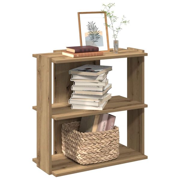 vidaXL B&uuml;cherregal 3 B&ouml;den Artisan-Eiche 60x30x60 cm Holzwerkstoff