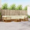 vidaXL Outdoor-Sofagarnitur mit Kissen 8 pcs Natur und Creme
