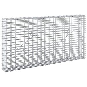 vidaXL Gabione mit 5 mm Draht und 5x2,5 cm Maschen 100x10x50 cm