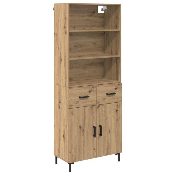 vidaXL Highboard Artisan-Eiche 69,5 x 34 x 180 cm Holzwerkstoff