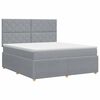 vidaXL Boxspringbett mit Matratze Hellgrau 140 x 200 cm Stoff