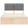 vidaXL Bettgestell mit gepolstertem Kopfteil Hellgrau 120 x 190 cm