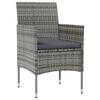 vidaXL 8-tlg. Garten-Lounge-Set mit Auflagen Poly Rattan Grau