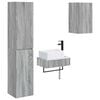 vidaXL Badezimmerm&ouml;bel-Set 3 stk. Grau Sonoma 33 x 34,5 x 160 cm