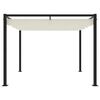 vidaXL Gartenpavillon mit Ausziehbarem Dach Creme 3x3 m Stahl