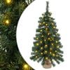 vidaXL Mini Weihnachtsbaum 60 cm 25 LEDs Warmes Wei&szlig; PVC Gr&uuml;n