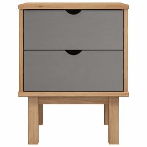 vidaXL Nachttisch OTTA Braun & Grau 45x39x57 cm Massivholz Kiefer