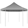 vidaXL Pop-Up-Partyzelt Hexagonal Faltbar Grau 3,6x3,1 m