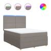 vidaXL Boxspringbett mit Matratze Taupe 140x190 cm Stoff