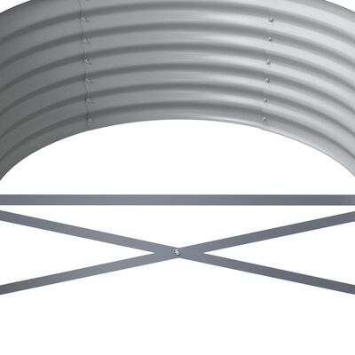 vidaXL Hochbeet Pulverbeschichteter Stahl 440x80x36 cm Silbern