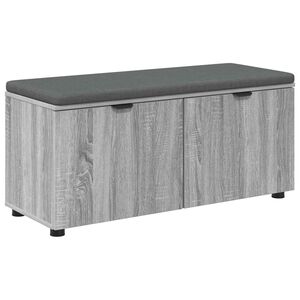 vidaXL Flurbank mit Kissen mit Regal Graues Sonoma 100 x 38 x 46 cm