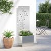vidaXL Garten Sichtschutz-Leinwand Floral Silber 50 x 32 x 150 cm