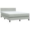 vidaXL Boxspringbett mit Matratze Hellgrau 160x220 cm Samt
