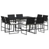 vidaXL 9-tlg. Garten-Essgruppe mit Kissen Schwarz Poly Rattan