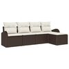 vidaXL Gartensofa-set 5 stk. Braun Poly-Rattan