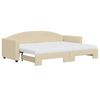 vidaXL Tagesbett Ausziehbar mit Matratzen Creme 80x200 cm Stoff