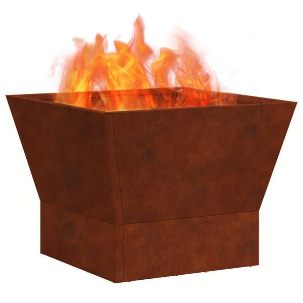 vidaXL Feuerstelle Braun 40 x 40 x 35 cm Wetterfeststahl