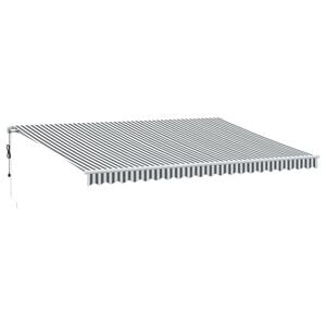 vidaXL Markise Automatisch mit LED Anthrazit & Wei&szlig; 500x350 cm