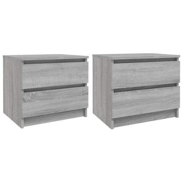 vidaXL Nachttische 2 Stk. Grau Sonoma 50x39x43,5 cm Holzwerkstoff