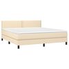 vidaXL Boxspringbett mit Matratze & LED Creme 160x200 cm Stoff