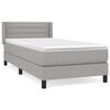 vidaXL Boxspringbett mit Matratze Hellgrau 80x200 cm Stoff