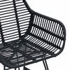 vidaXL Esszimmerstuhl 2 pcs Schwarz 55 x 50 x 74 cm Rattan und Eisen