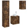 vidaXL Badezimmerm&ouml;bel-Set 3 stk. Ger&auml;ucherte Eiche 33 x 34,5 x 160 cm