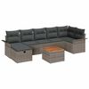 vidaXL Gartensofa-set mit Kissen mit Speicher 8 pcs Grau Poly-Rattan