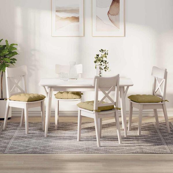 vidaXL Sitzkissen 4 pcs Grau-Gr&uuml;n 40 x 40 x 6 cm Cordstoff