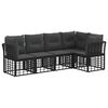 vidaXL Outdoor-Sofagarnitur Schwarz Polyester