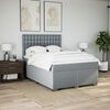 vidaXL Boxspringbett mit Matratze Hellgrau 160x200 cm Stoff