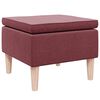 vidaXL Hocker mit Holzbeinen Weinrot Stoff
