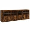 vidaXL Sideboard mit LED-Leuchten R&auml;uchereiche 202x37x67 cm