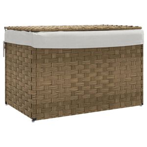 vidaXL W&auml;schekorb mit Deckel 55,5x35x34 cm Poly Rattan