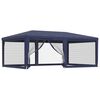 vidaXL Partyzelt mit 6 Mesh-Seitenw&auml;nden Blau 6x4 m HDPE