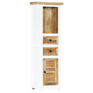 vidaXL Highboard Wei&szlig; und Braun 40x30x128 cm Massivholz Mango