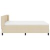 vidaXL Boxspringbett mit Matratze Creme 200 x 160 cm Stoff