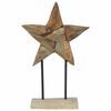 vidaXL Weihnachtsstern LEDs Braun 31 x 15 x 46 cm Massivholz Teak