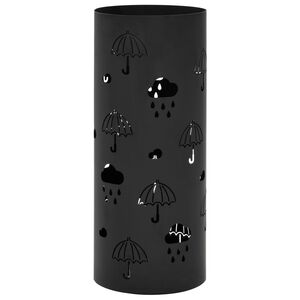 vidaXL Regenschirmst&auml;nder Regenschirm-Motiv Stahl Schwarz