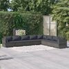 vidaXL 8-tlg. Garten-Lounge-Set mit Kissen Poly Rattan Grau