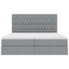 vidaXL Bett mit LED-Lichtleisten Hellgrau 180 x 200 cm Stoff
