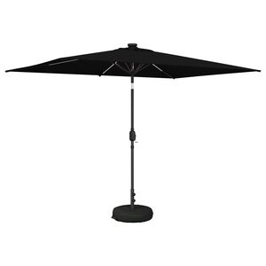 vidaXL Gartenparasol mit LED-Lichtern und Sockel 200 x 300 cm